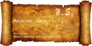Mechler Sára névjegykártya
